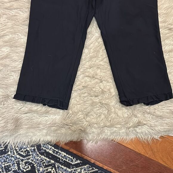 Tribal fia women’s navy blue cropped ruffled rayon pants size 14 - Picture 2 of 6